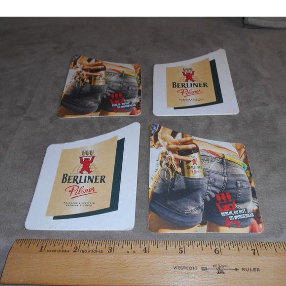 Berliner Pilsner Feinherb & Spritzig Lot of 4 Bar Beer Coasters - Picture 2 of 5